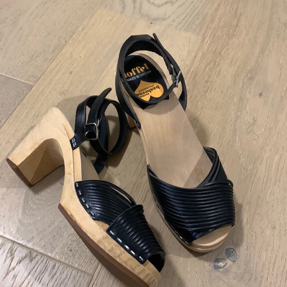 Swedish Hasbeens Toffel clog black   Sandals size 38 - Picture 4 of 7
